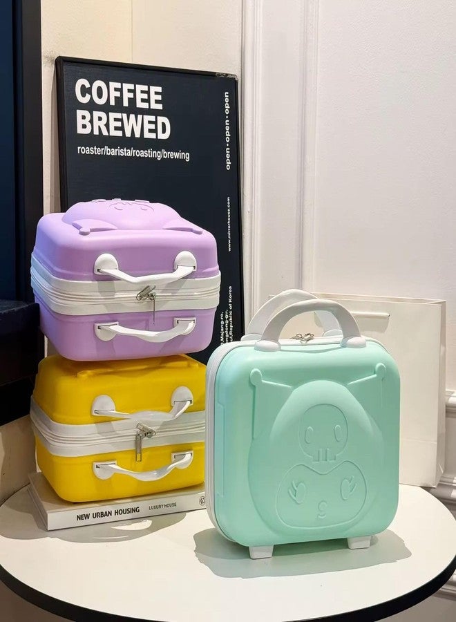 Radhya Accessories حقيبة سفر صغيرة محمولة من راديا أكسسوارات كاواي سانريو، حقيبة كورومي للتجميل، حقيبة سفر صلبة للأطفال أو حقيبة سفر، حقيبة بعجلات مقاس 14 بوصة، أمتعة سفر (وردي) - Image 5